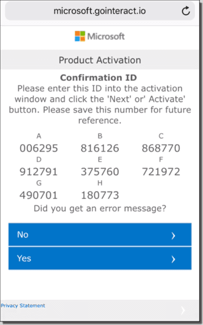 confirmation id windows
